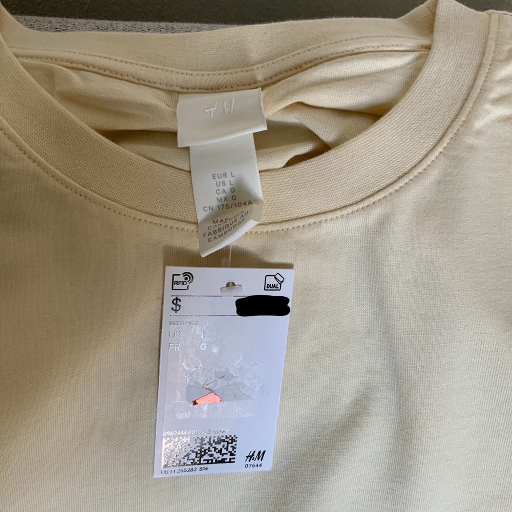 H&M Light Cream Casual Top - Picture 4 of 4